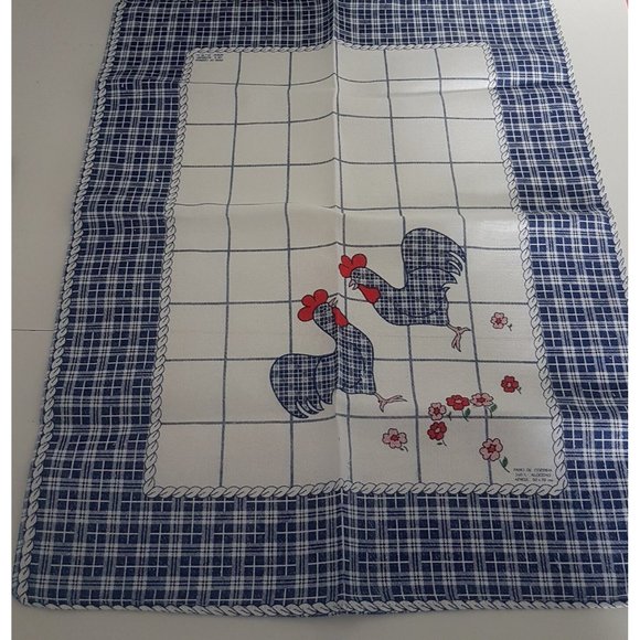 Portugal Colorful Tea Towel Kitchen Rooster 100% Cotton Birds Flowers Souvenir - Picture 9 of 9